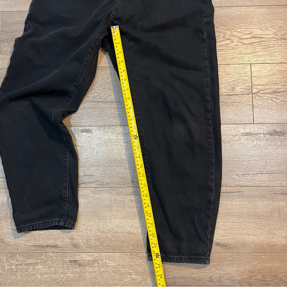 Zara womens jeans high fit, free cut elastic belt, in black Size US 6 EUR 38 - Picture 9 of 16